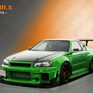 Nissan Skyline R34 Widebody Z-Tune Style Front Wings Fenders – Racing & Drift Nissan Skyline R34 Widebody Z-Tune Style Front Wings Fenders – Racing & Drift - Front Wings