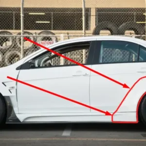 Mitsubishi Lancer Evolution X Varis Style rear fenders for wide-body conversion and improved performance.