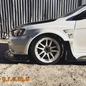 Mitsubishi Lancer Evolution X Varis Style front wings for wide body kits and performance upgrades