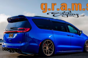 Chrysler Pacifica Roof Spoiler Clinched Style available in carbon fiber, fiberglass, or carbon kevlar for Mk2 model.