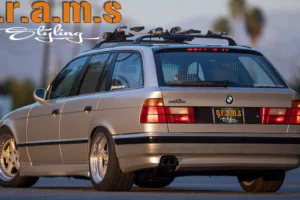 BMW E34 AC Schnitzer style rear bumper lip carbon fibre fitted rear view